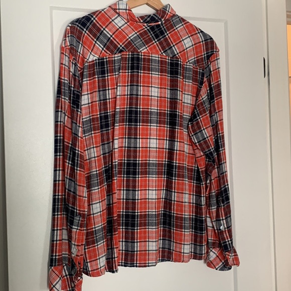 Orange Plaid Button Down - Picture 2 of 7